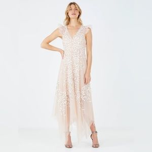 BCBGMAXAZRIA Emery Embroidered Evening Dress